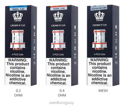 UWELL Online Shop - UWELL CROWN 4 bobinas de repuesto (paquete de 4) un2 doble malla 0.23ohm PTJR184