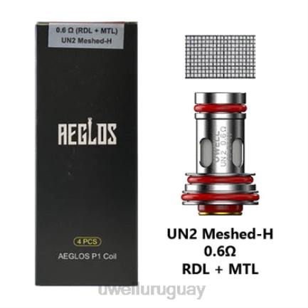 UWELL Vape Flavors - UWELL AEGLOS bobinas | paquete de 4 p1 un2 mallado-h 0.6ohm PTJR270