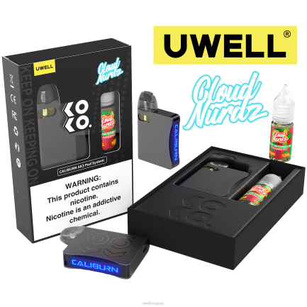 UWELL Vape Flavors - UWELL CALIBURN AK3 kit + vainas a3s 0.8ohm (x2) + daddy's vapor 10ml sales 50mg crl: gris/flv: sandía agria fresa 50 mg PTJR240