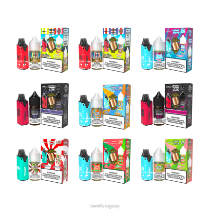 UWELL Online Shop - UWELL V6 dispositivo desechable + jugo daddy's vapor 30ml - paquete de colaboración clr: rojo/flv: lágrimas de unicornio 48 mg PTJR214