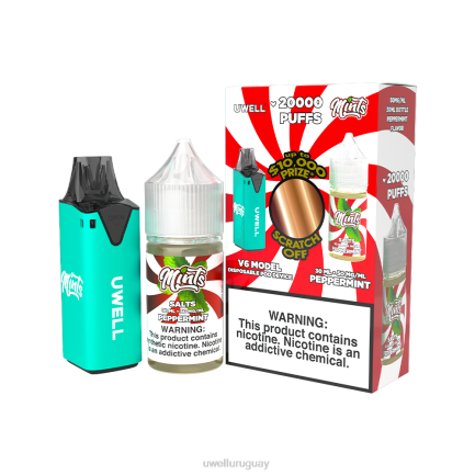 UWELL Online Shop - UWELL V6 dispositivo desechable + jugo daddy's vapor 30ml - paquete de colaboración clr: rojo/flv: lágrimas de unicornio 48 mg PTJR214