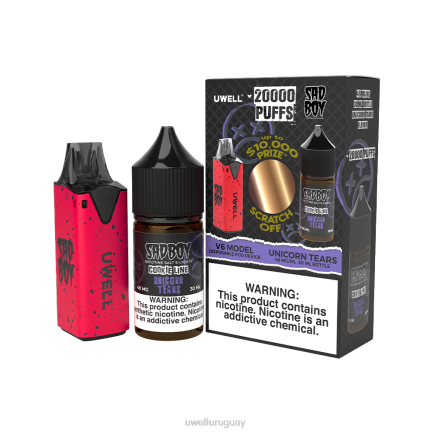 UWELL Review - UWELL V6 dispositivo desechable + jugo daddy's vapor 30ml - paquete de colaboración clr: rojo/flv: pera fuji mangoberry 48 mg PTJR209